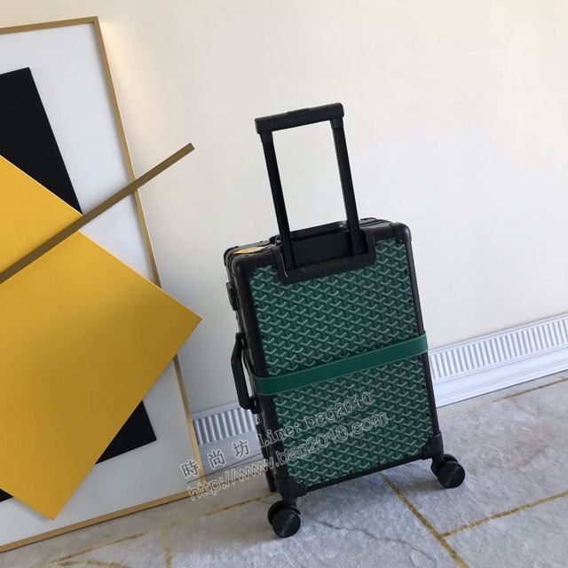 Goyard行李箱 90048 戈雅拉杆箱 標誌性的印花圖案配鋁框 復古形拉箱 20寸登機箱xzx1210